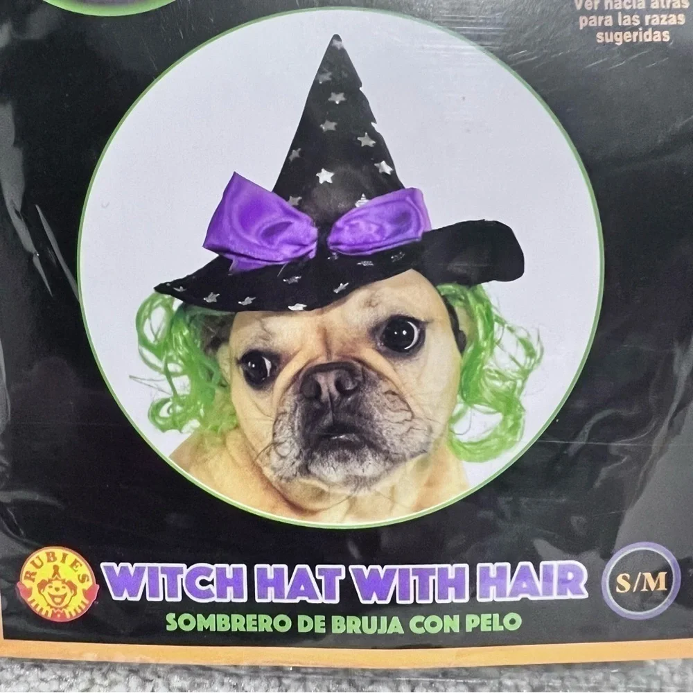 🥳🎉Host Pick 🎉🥳 NWT Rubies Pet Shop-witch hat with hair for sm-med dogs